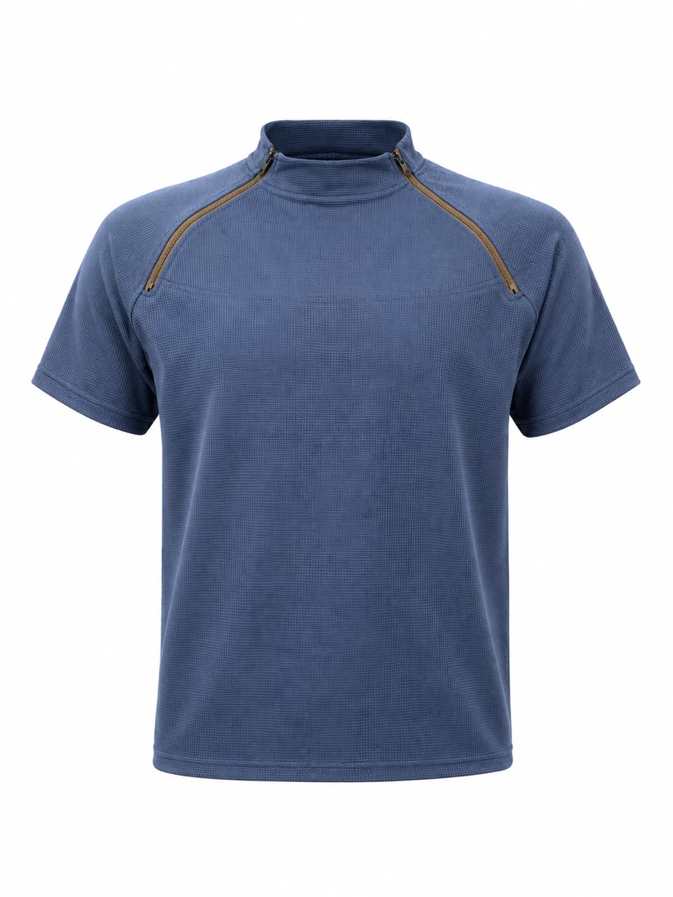 CAMISA AZUL MANGA CORTA DOBLE CIERRE